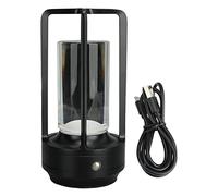 Respicefinem cordless a 3 colori in coda scarica lampada da tavolo a led touch ricaricabile ideale per il comodino da comodino per uso interno con alpshade acrilico a batteria da (Black)