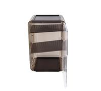 Respicefinem Cup Storage Rack Scatola per bicchieri in plastica trasparente impilabile per armadietto Desktop Medio Bianco (Nero grande)