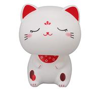 Respicefinem Cute Cat Ornament Solar Light Induction Plastic Lucky Nodding Cat with Smile Face for Prosperous Life Bright Colors Unique Shapes Suitable for Restaurants Car Dashboar (Type 2)