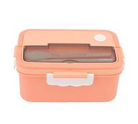 Respicefinem da 1500 ml di calore in plastica in plastica per pranzo portatile con bacchette e cucchiaio ideale per gli studenti con design compartimentale resistenza di calore (Pink)