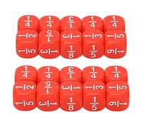 Respicefinem Dadi per Frazioni Set da 20 Pezzi dadi in plastica a 6 Facce Multisfaccettati per Bambini Pratica Matematica Accessori da Gioco Verdi con Numeri Incisi per (Rossa)
