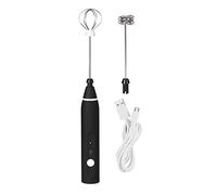 Respicefinem Electric Automatic Egg Beater Milk Frother 3 Speed Adjustable Blender with USB Charging 1200mAh Battery Black