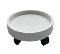 Respicefinem Flower Pot Tray with Rotating Wheels Removable Plant Stand for Balcony Indoor Outdoor White 40 (22)
