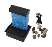 Respicefinem Fontana d'acqua da interno rocce di fiume e luci a LED, un'aggiunta moderna e rilassante per l'ufficio e l'arredamento della casa, alimentata tramite cavo USB 5V.