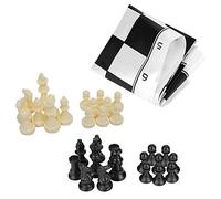 Respicefinem - Gioco da tavolo portatile in plastica internazionale per scacchi medievali, in bianco e nero, ideale per il divertimento in famiglia e come regalo.