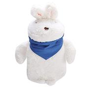 Respicefinem grazioso burattino peluche bottiglia di acqua calda sacca in gomma elastica non facile per invecchiare a prova di esplosione inodore e multiuso per home office bianco (Bianco)