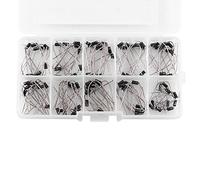 Respicefinem Kit assortimento di diodi raddrizzatori da 100 pezzi | 10 valori 1N4001-1N4007 e 1N5817-1N5819 | Set di componenti elettronici con scatola di immagazzinaggio