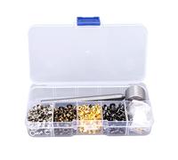 Respicefinem Kit Occhielli Occhiello da 400 Pezzi, Ritaglia A Dile Perforatore e Incastonatore Occhielli Occhielli in Metallo Rame Placcato da 3 mm per Modifica di Abbigliamento