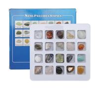 Respicefinem Kit per la raccolta di rocce per bambini - 20 campioni di minerali di colore misto con tabella di identificazione, perfetti per l'apprendimento della geologia, (Set indefinito di colori