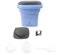 Respicefinem Lavatrice Pieghevole Mini Lavabiancheria Portatile con Secchio con Coperchio Nero per Viaggio Appartamento Design Compatto Capacità 12 Litri Pulizia Efficiente (Spina europea)