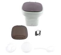 Respicefinem Lavatrice Pieghevole Mini Lavabiancheria Portatile con Secchio con Coperchio Nero per Viaggio Appartamento Design Compatto Capacità 12 Litri Pulizia Efficiente (Spina europea)