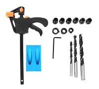 RESPICEFINEM Localizzatore obliquo Localizzatore obliquo Guida per trapano ad angolo di 15 gradi per progetti di carpenteria fai -da -te con 6 8 bit per trapano da 10 mm e robusta