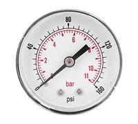 Respicefinem Manometro dell'Acqua per Tubo da Giardino Domestico, Manometro da 50 mm Quadrante 1/4 Bspt Connessione Posteriore Manometro del Carburante Tester di Pressione (0-160 psi 0-