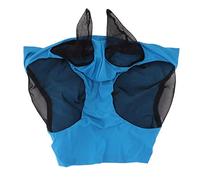 Respicefinem Maschera a mosca a cavallo con orecchie Protezione del viso elastico in maglia traspirante per cavalcare Equestri tutti i cavalli rosa rossa (Blu)