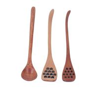 Respicefinem Mestolo per in Legno da 3 Pezzi con Manico Lungo - Cucchiaio da Riutilizzabile per Spruzzare, Sciroppo d'Acero, Melassa - Ideale per Caffè, Tè, Cucina e Uso Gourmet