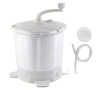Respicefinem Mini lavatrice portatile a funzionamento manuale per biancheria intima, calzini e asciugamani a casa, dormitorio, grigio, 1200 giri/min, con cestello di