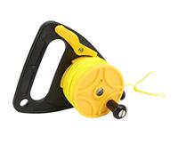 Respicefinem Mulinello da immersione portatile con maniglia Mulinello da immersione con tappo per pollice per lo snorkeling Sport acquatici subacquei Filo giallo da 46 m Mulinello (ruota gialla)