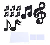 Respicefinem Music Note Wall Sticker DIY Innovative Embossed Decals Safe PVC Ideal for Bedroom Office And Living Room Decoration Approx 35g 41g (Black)