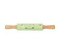 Respicefinem Non Stick Rolling Pin With Extended Pole Versatile Baking Dough Roller For Home Kitchen Cake Making Yellow Oak And Silicone Material (Green)
