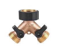Respicefinem ottone l'adattatore dell'acqua adattatore a 2 vie y forma in ottone solido un flusso d'acqua in due indipendenti sulla valvola risolve il problema del rubinetto (Fil américain)