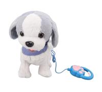 Respicefinem Peluche Interattivo che Cammina e abbaia Cucciolo di Cane con Guinzaglio telecomandato Animale Domestico Danzante Elettronico per Bambini Sviluppo sensoriale Morbido (Grigio)