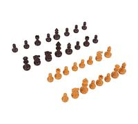 Respicefinem Pezzi degli Scacchi Solo 32 PS Sostituzione in Plastica Mini Pezzi degli Scacchi Figurine con Re da 49 mm di Altezza Parti degli Scacchi Leggere e Portatili per (Colore del legno)