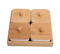 Respicefinem Piastra da porto per aptitore in ceramica coperchio del vassoio ideale per servire dadi e dessert a quattro scomparti BPA STURDY E (Quattro frame con copertura)