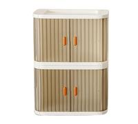 Respicefinem Pieghevole Desktop Scatola di Stoccaggio Con 2 Vie Porta Di Rotolamento Impilabile Ampia Capacità Organizzatore Contenitore Per Trucco 2 Pz 26.8x16.3x36.4cm (2 pezzi (26.8x16.3x36.4cm))