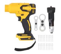 Respicefinem Pistola per rivetti a batteria Motore senza spazzole 2,4 a 4,8 mm Rivettatrice elettrica a doppia velocità con luce a LED per batteria al litio 18 V per l'uso nella