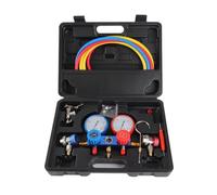 Respicefinem R134a Set collettore refrigerante per aria condizionata con tubi di ricarica 1,5 m Lettura accurata Indicatore unico della pressione della molla Codice Punto zero
