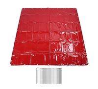 Respicefinem Red Welding Screen 5.7x5.7ft Flame Retardant Waterproof UV6 Polyethylene Curtain for Workshop Spark Protection