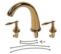 Respicefinem Rubinetto Split in Stile Europeo Rubinetto per Bacino a Tre Fori in Rame Completino Ideale Per Lavello Bagno Con Materiale Premium Resistanc Ad Alta Pressione (Gold)