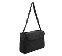 Respicefinem Sedia a rotelle Borsa portaoggetti Premium in cotone trapuntato grande capacità ideale per sedie a rotelle scooter e carrelli vino rosso (Nero)