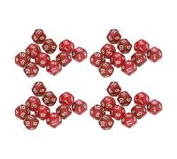 Respicefinem Set di dadi poliedrici da 40 pezzi con numeri trasparenti a 12 facce e dadi per giochi interattivi che insegnano attività ricreative e materiale scolastico Pla (Rossa)