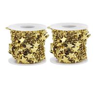 RESPICEFINEM STARS perle perle perle ghirlanda elegante design a due stelle a cinque puntate materiale ideale per la decorazione natalizia del bouquet da sposa da sposa da sposa 2 (10m/volumen)