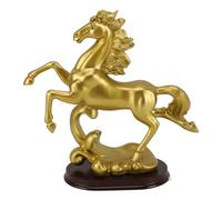Respicefinem Statua del cavallo d'oro Statuetta in resina per l'arredamento dell'armadietto del vino da ufficio Design saltante con lucentezza elegante e lavorazione durevole (Standing Horse)