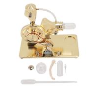 Respicefinem Stirling Engine Motor Model With Colorful LED Electricity Power Generator Educational Toy For Kids And Adults Silver Aluminum Alloy Construction (Oro)