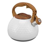 Respicefinem TEAPOT ACCIAIO DEL TEA DEL TEA TECA IN COLLA IN ACCIAIO IN INSOGLIO CON MANORA ERGONOMIC per la stufa in ceramica elettrica a induzione Bianco puro (Bianco puro)