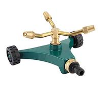Respicefinem Three Arms Lawn Sprayer Rotating Garden Sprinkler Automatic Spray Feature With Base And Movable Wheels Ideal For Lawn Irrigation Cooling Yard Watering In Hot Days 20.0
