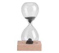 Respicefinem Timer a sabbia magnetica giocattolo per clessidri Reinvenzione creativa della tradizionale clessidra di sabbia con base di legno per la decorazione del desktop per