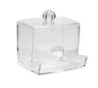 Respicefinem Transparent PS Plastic Makeup Cosmetic Case Lightweight And Space Saving For Holding Cotton Pads Swabs Toothpicks And Other Bathroom Accessories Ideal For Bedroom And