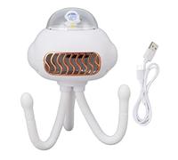 Respicefinem Ventilatore portatile per passeggino, ventilatore portatile portatile senza pale, ventilatore a forma di polpo ricaricabile tramite USB, supporto di trasformazione (Bianco)