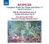 Respighi Ottorino - Son In B Minor For Violin & Piano-Pick-Mangiagalli