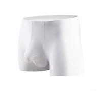 Respira facilmente in questi boxer da uomo in seta ghiacciata con uno speciale design a tasca (2XL bianco)