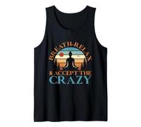 Respira Rilassati Accetta Il Crazy Yoga Retro Design Canotta