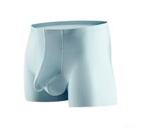 Respirare facilmente in questi boxer da uomo in seta ghiaccio con uno speciale design a sacchetto (3XL azzurro)