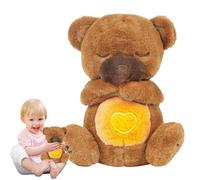 Respirare orso sleep bambola lenitiva di lusso, orso da escursione di sonno per bambini piccoli, Bambola per dormire per bambini piccoli con musica calmante, giocattoli di peluche
