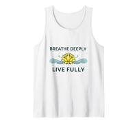 Respirare profondamente Vivere pienamente - Mindfulness Yoga Yogis Mantra Canotta