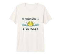 Respirare profondamente Vivere pienamente - Mindfulness Yoga Yogis Mantra Maglietta Premium