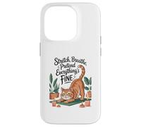 Respirare Stretch Fingere Tutto è Fine Cat Yoga Custodia per iPhone 14 Pro